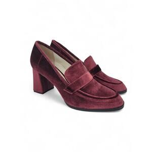 Life Stride Burgundy Velvet Heels
